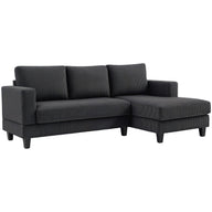 HOMCOM Ecksofa, L-förmiges 3-Sitzer-Sofa mit Chaiselongue, Holzkonstruktion, 8 Beine, Cordstoff