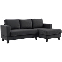 HOMCOM Ecksofa, L-förmiges 3-Sitzer-Sofa mit Chaiselongue, Holzkonstruktion, 8 Beine, Cordstoff
