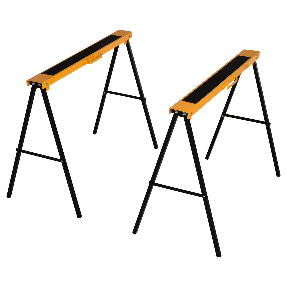 HOMCOM Arbeits Bock, Sägepferd, Unterstellbock, Klappbar, Rutschfest, Stahl, Orange, Schwarz, 99,5 x 50 x 78