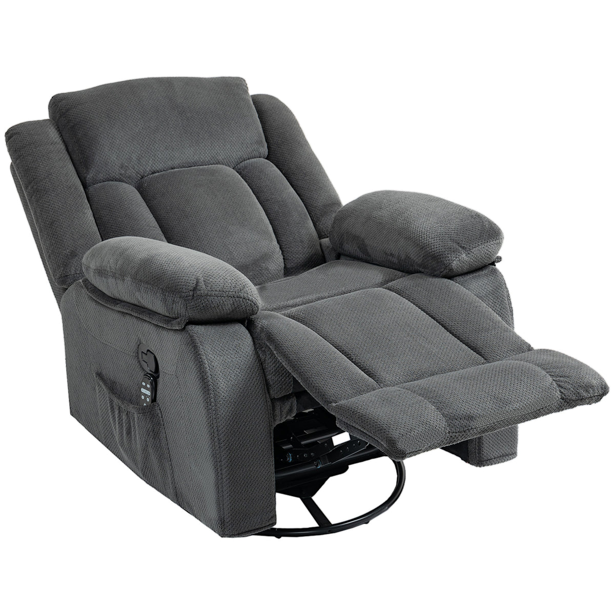 HOMCOM Relaxsessel mit Vibrationsmassage und Wärme, manuell verstellbarer Drehsessel mit Schaukelfunktion und