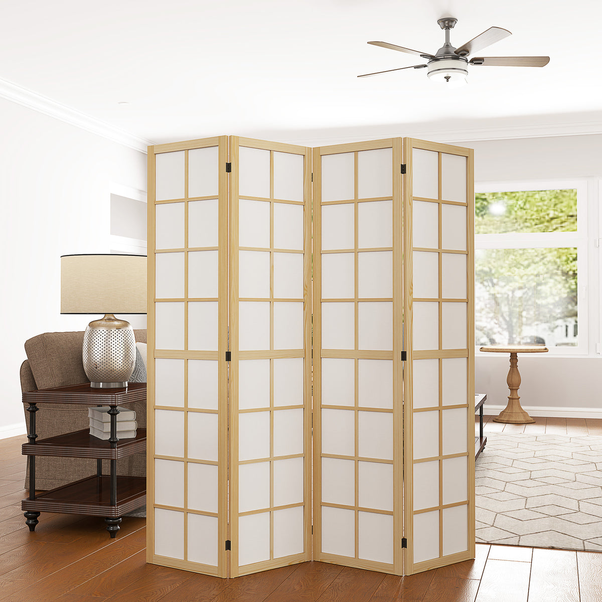 HOMCOM Faltbarer Raumtrenner, freistehender Sichtschutz für Wohnzimmer, Schlafzimmer, Büro, 160 x 170 cm – Produktabbildung 2