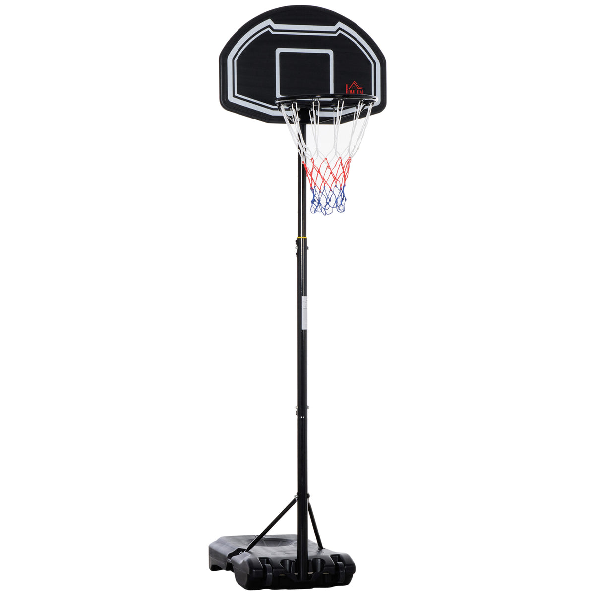 HOMCOM Basketballkorb Outdoor für Jugendliche, 160-210 cm Höhenverstellbarer Basketballständer mit Rollen