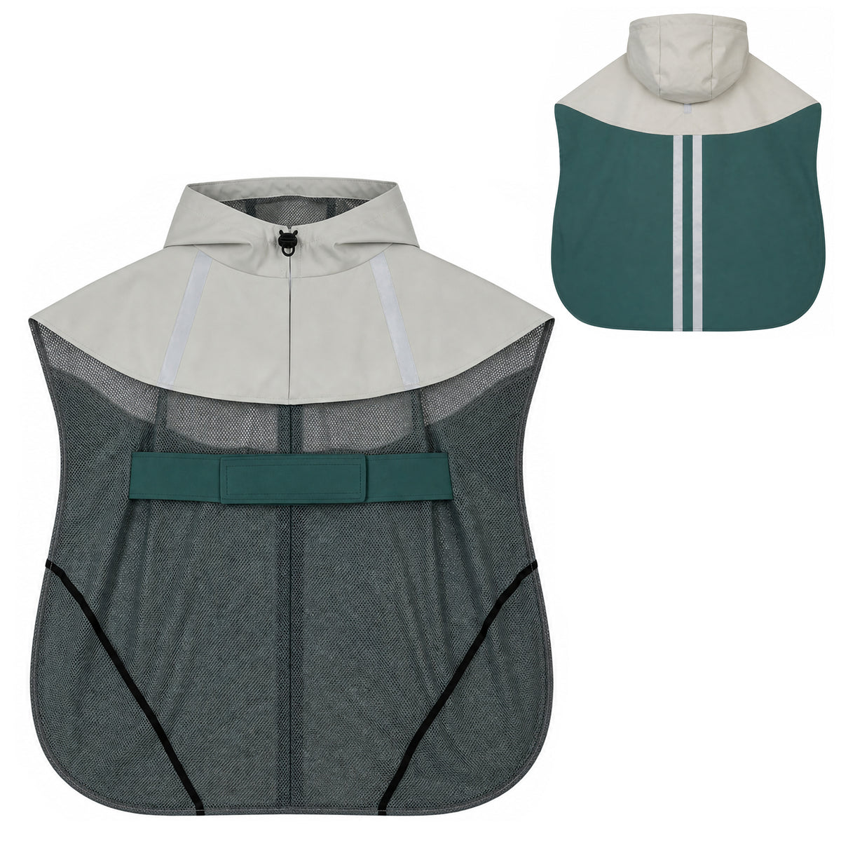 PawHut Hunderegenmantel, Wasserdichte & Atmungsaktive verstellbares Regenjacke mit reflektierenden Streifen