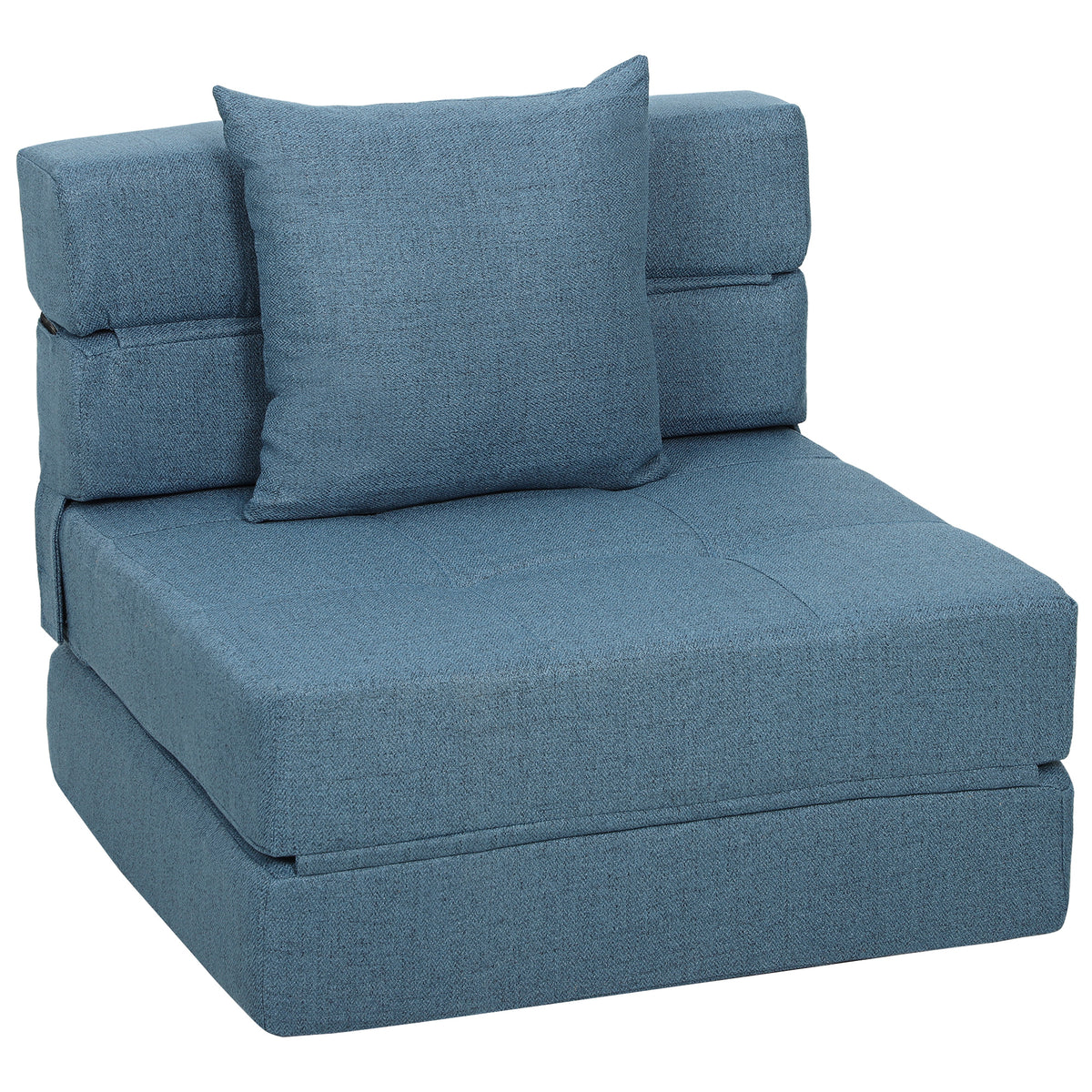 HOMCOM Schlafsessel Relaxsessel Gästebett. abnehmbarer Bezug, 70 cm x 70 cm x 61 cm, Dunkelblau