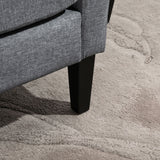 Einzelsessel, Relaxsessel, Polstersessel mit Holzfüßen, Stoff in Leinenoptik, 66 x 72 x 74 cm, Hellgrau – Produktabbildung 9