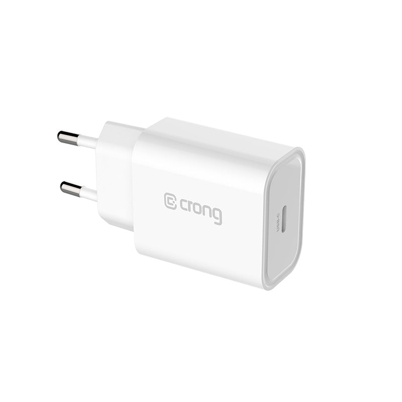 Reise- Ladegerät Crong USB-C – USB-C Power Delivery 20W Netzladegerät (weiß)
