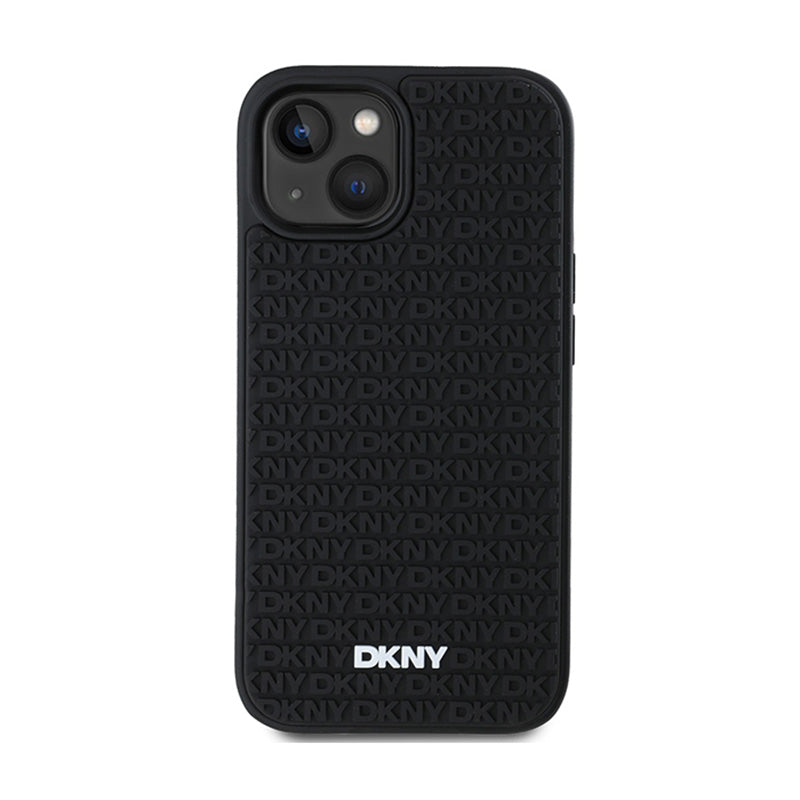 DKNY 3D Rubber Repeat Pattern - Hülle für iPhone 15 Plus (schwarz) – Produktabbildung 3