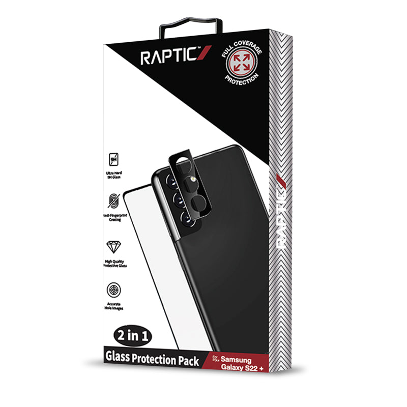 X-Doria Raptic Glass 2 in 1 bunle Kit für Samsung Galaxy S22+ (Screen protector + Camera Lens protector)