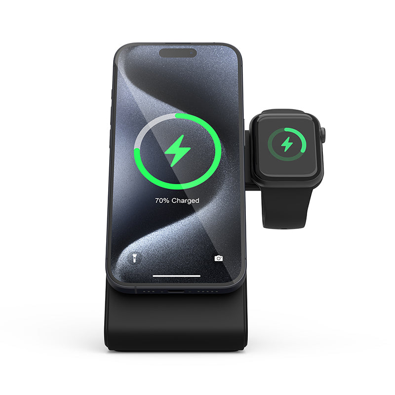 Ständer Crong MagSpot Pivot – Kabelloses Ladegerät 3 in 1 s MagSafe für iPhone, Apple Watch a AirPods – Produktabbildung 2