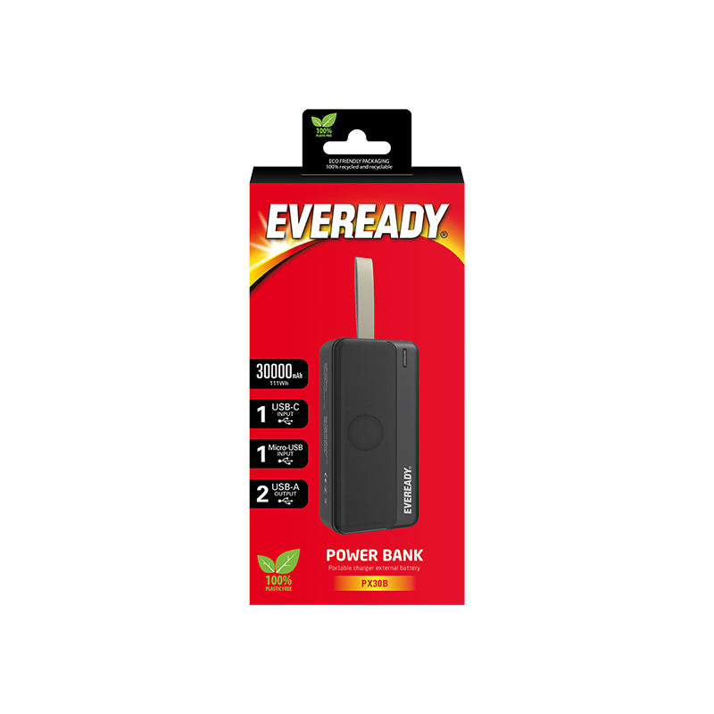 Eveready PX30B - Powerbank 30000 mAh 2x USB-A (schwarz) – Produktabbildung 3