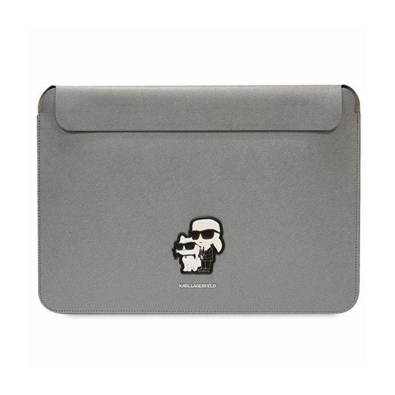 Karl Lagerfeld NFT Saffiano Karl & Choupette Sleeve - 16" Laptop-Hülle (silber)