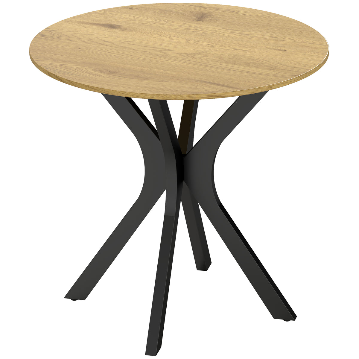 HOMCOM Esstisch Küchentisch Runder Tisch, Modernes Design, 78 cm x 78 cm x 75 cm, Naturholz