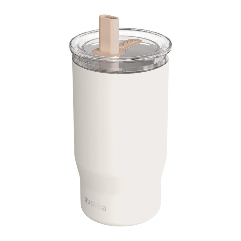 Quokka Mist - Thermobecher aus Edelstahl 720 ml s Strohhalm (slonovinová kost)