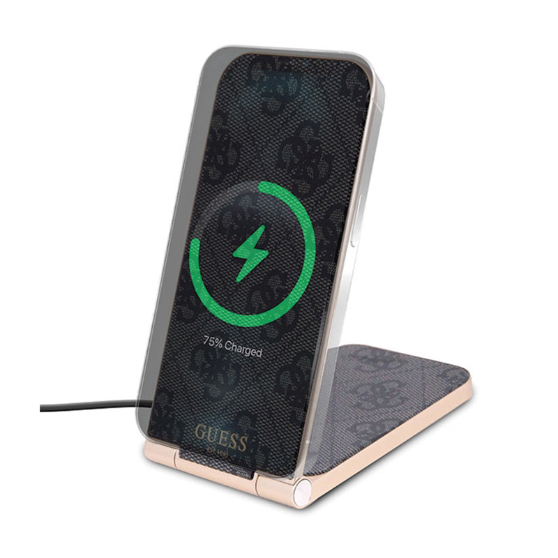 Guess 4G Pattern MagSafe - faltbar indirektní Ladegerät 2 in 1 s MagSafe für iPhone a AirPods 15W – Produktabbildung 2