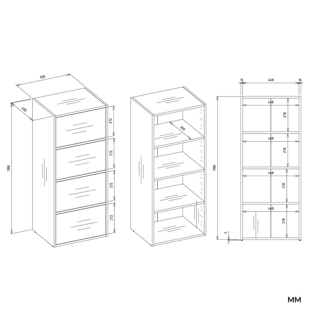 Kommode ALMA ANTHRAZIT EICHE ARTISAN – Produktabbildung 6