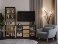 Kommode Malwa 2D3S/BA ANTHRAZIT EICHE ARTISAN – Produktabbildung 3