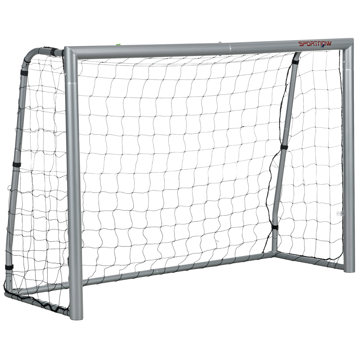 Fußballtor wetterfest, stabiles Metallgestell, reißfestes Netz, 160H x 240L x 85B cm, Grau