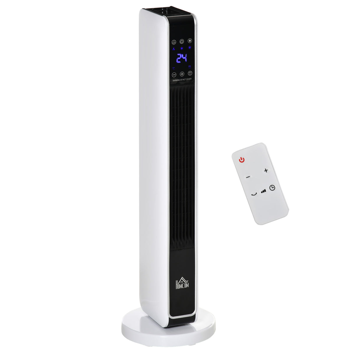 HOMCOM Heizgerät Heizlüfter 2200W Elektroheizer Keramik Heizturm mit Fernbedienung 8-Stunden-Timer