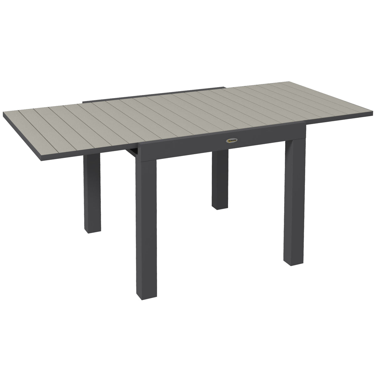 Outsunny Gartentisch Outdoor-Tisch, wetterbeständig, 162 x 80 x 75 cm, Grau