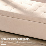 HOMCOM Polsterbank mit Stauraum, Knopfheftung, bis 120 kg, 125 x 49 x 41,5 cm, Beige – Produktabbildung 6