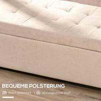 HOMCOM Polsterbank mit Stauraum, Knopfheftung, bis 120 kg, 125 x 49 x 41,5 cm, Beige – Produktabbildung 6