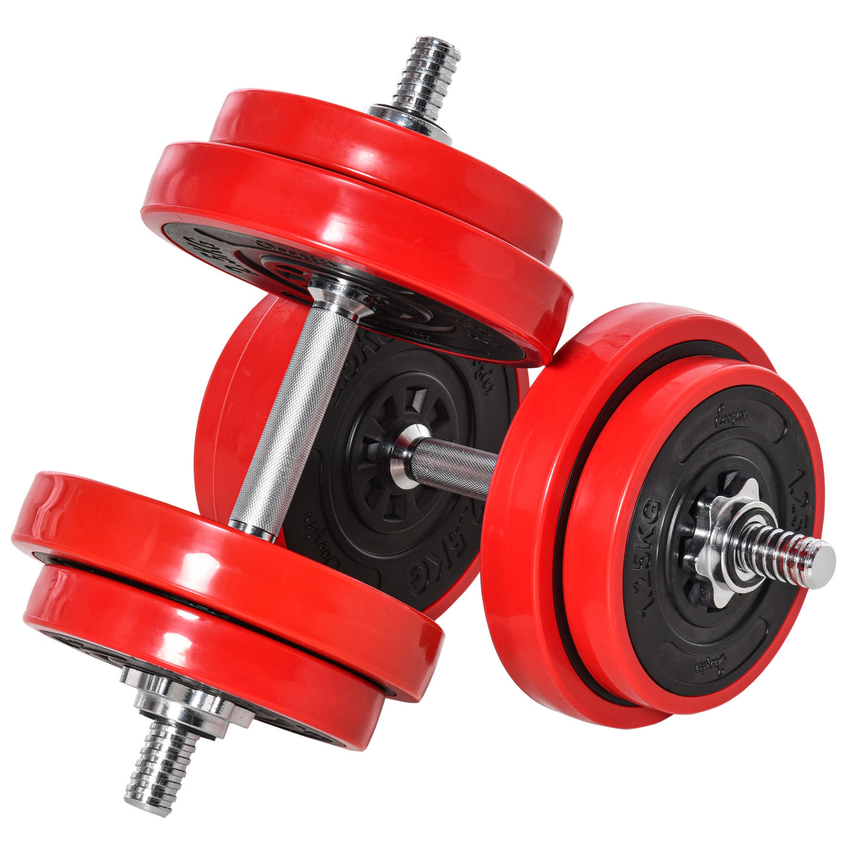 Hantelset 20/30KGS 2-IN-1 Hanteln&Langhanteln verstellbar Gewichtheben für Zuhause Fitness Muskel Rot+Schwarz