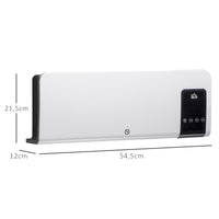 HOMCOM Elektro-Heizung, Wandmontage, Schwingfunktion, 2 Modi, Timer, LED-Anzeige, Weiß – Produktabbildung 3