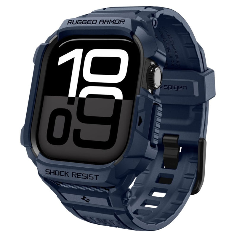 Spigen Rugged Armor Pro V2 – Armband s pouzdrem für Apple Watch 10/11 42 mm (dunkel blau)