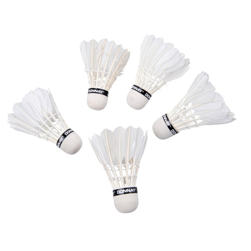 Donnay - Péřové badmintonové míčky 5 Stk. (weiß)