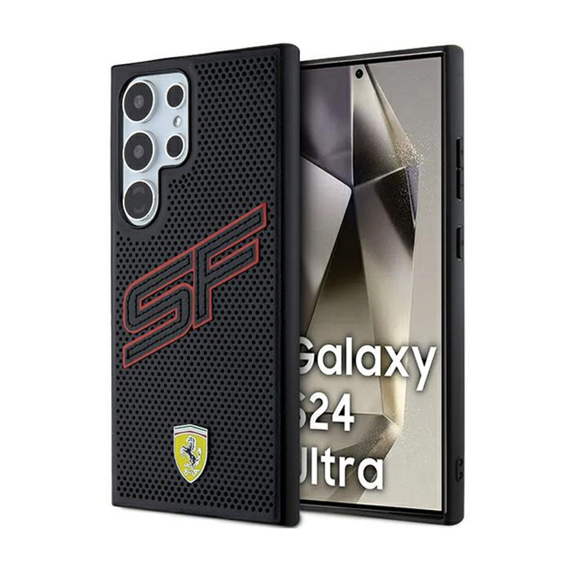 Ferrari Big SF Perforated - Hülle für Samsung Galaxy S24 Ultra (schwarz)