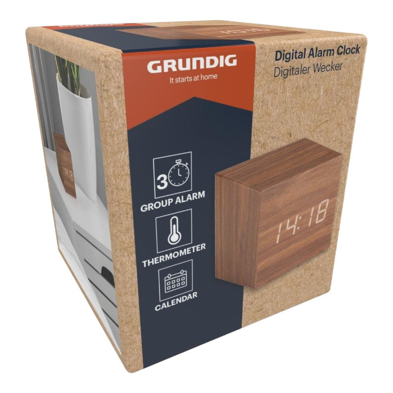 Grundig Digital Alarm Clock DARK BROWN