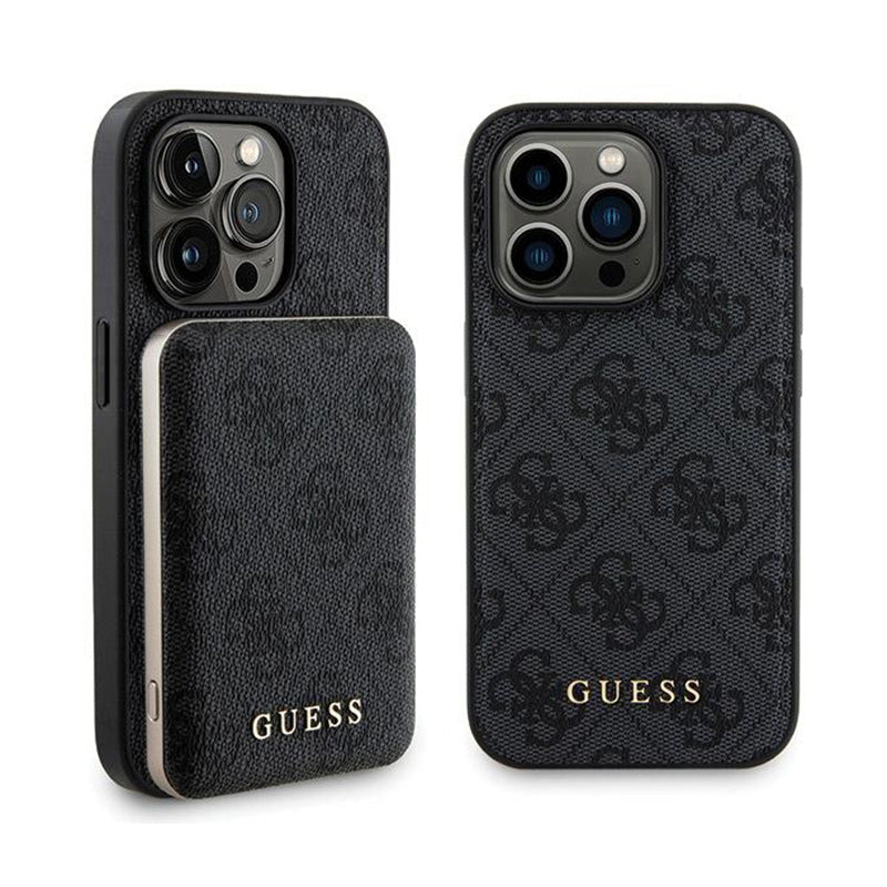 Guess Bundle Pack MagSafe 4G Metal Gold Logo - Set pouzdra + Power Bank 5000mAh MagSafe iPhone 13 Pro Max