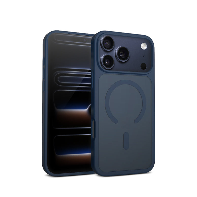 Crong Hybrid Matte Magnetic - Hülle MagSafe für iPhone 17 Pro Max (dunkel blau)