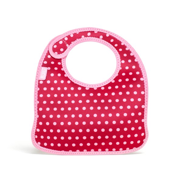 BUILT Mess Mate Set of 2 baby bib (Baby Pink Mini Dots) – Produktabbildung 2