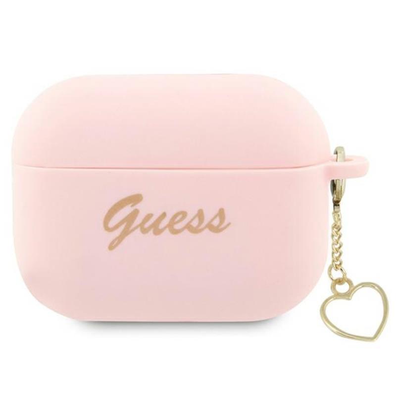 Guess Silicone Heart Charm - Hülle für Apple AirPods Pro 2 (rosa)
