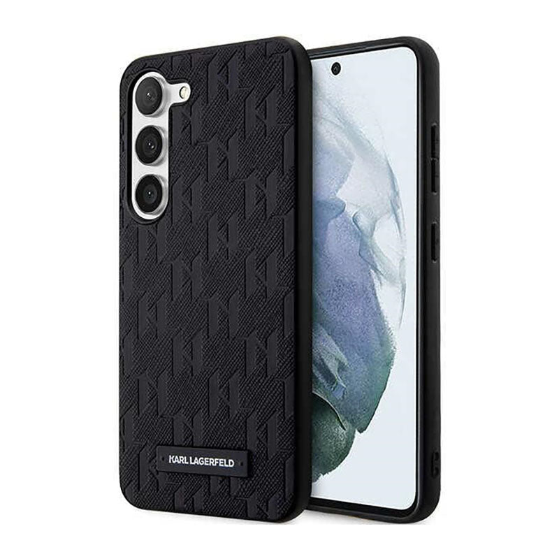 Karl Lagerfeld Saffiano Monogram Metal Logo - Hülle für Samsung Galaxy S23+ (schwarz)