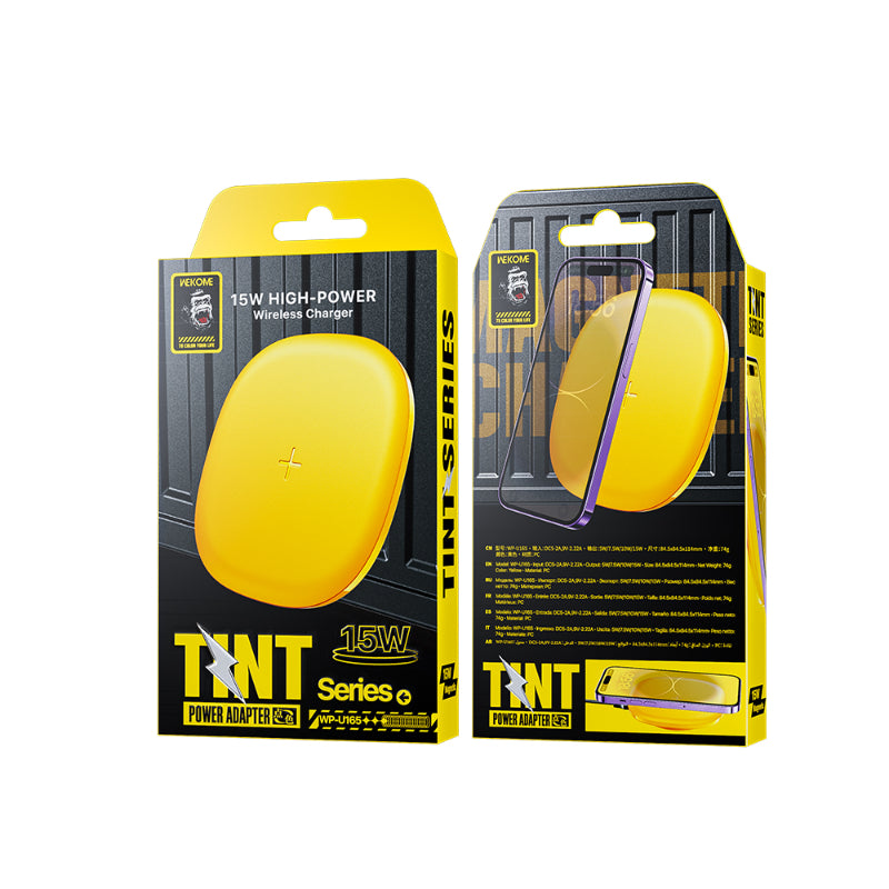 WEKOME WP-U165 Tint Series - kabellose Induktions- Ladegerät Qi 15W (gelb) – Produktabbildung 2