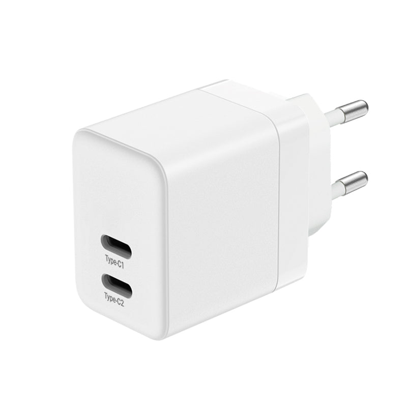 Crong Ultra Compact GaN - Ladegerät für Steckdose 2x USB-C 35W PD 3.0 s PPS (weiß) – Produktabbildung 2