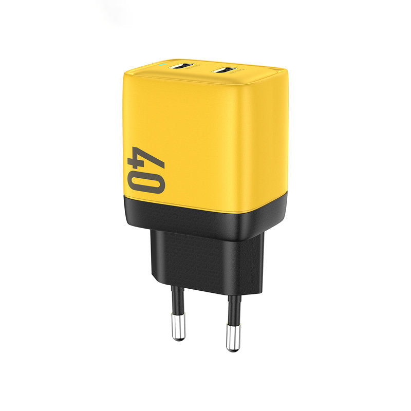 WEKOME WP-U128 - 2x USB-C Super Fast Charge GaN 40W Netzladegerät (gelb)