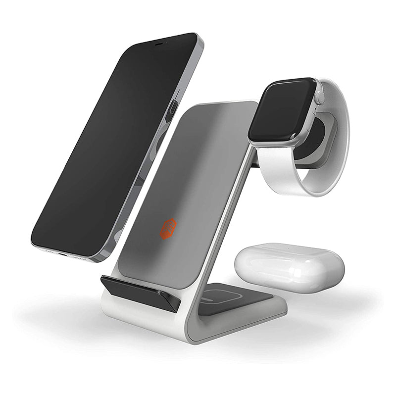 STM ChargeTree Swing - Kabelloses Ladegerät 3 in 1 für iPhone, AirPods a Apple Watch (weiß)