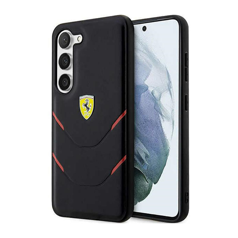 Ferrari Hot Stamp Lines - Hülle für Samsung Galaxy S23+ (schwarz)