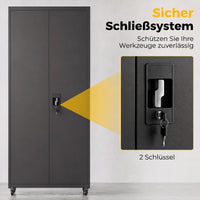 HOMCOM Aktenschrank, Abschließbar Metallschrank mit Rollen, Verstellbaren Ablagen, aus Stahl, 80 x 40 x – Produktabbildung 7