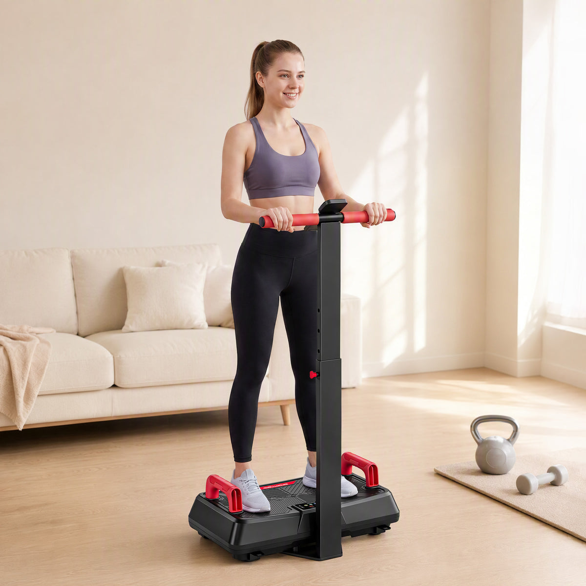 Vibrationsplatte leise Rüttelplatte mit Sitz 99 Intensitätsstufen 3 Vorprogramme höhenverstellbar & – Produktabbildung 2