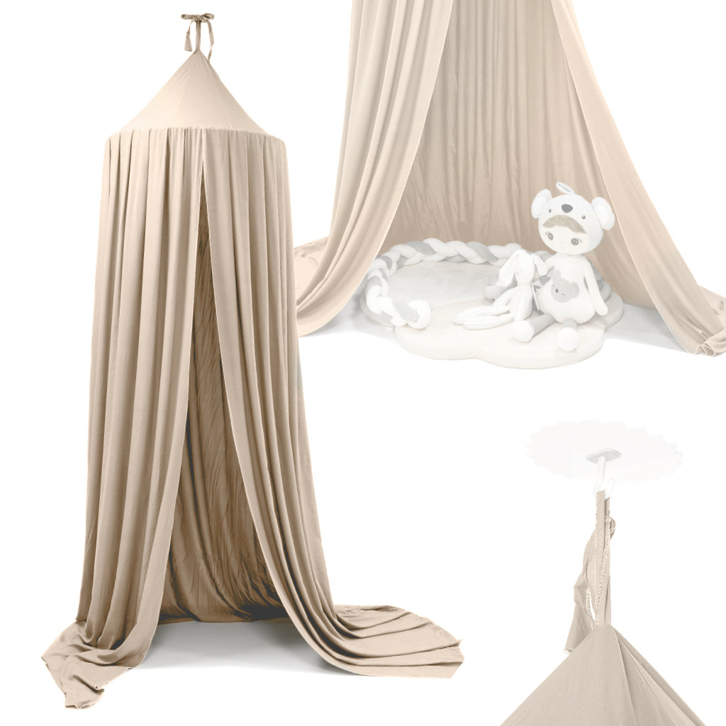 Vordach Vorhang Tipi-Zelt hängend beige
