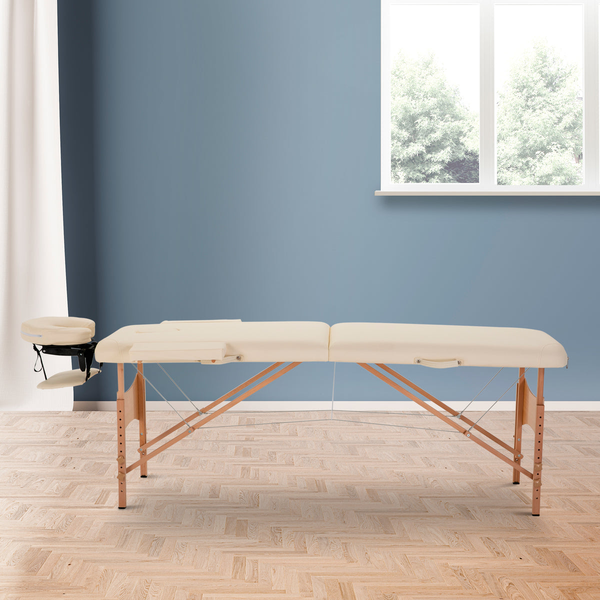 HOMCOM Massagetisch, klappbare Massageliege, höhenverstellbare Massagebank für Spa, Salon, Kunstleder – Produktabbildung 2
