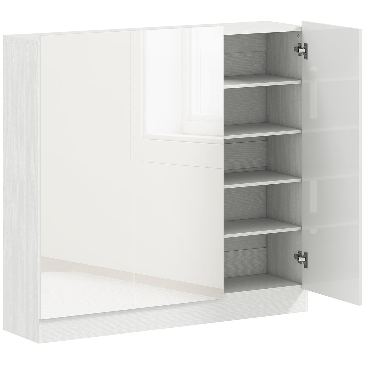 HOMCOM 5-stufiger Schuhschrank für 30 Paar Schuhe, verstellbare Regale, für Eingangsbereich, Flur, Weiß