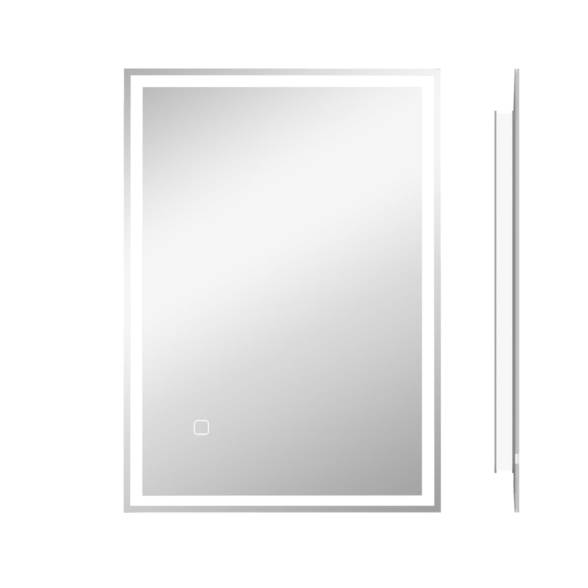 HOMCOM Badspiegel Badezimmerspiegel Wandspiegel LED´s. Berührungsschalter, Weiß