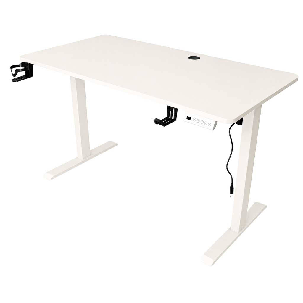 IKONKA HOME Elektrisch verstellbarer Schreibtisch mit Speicherfunktion und Bedienfeld, 120 x 60 cm, weiß – Produktabbildung 2