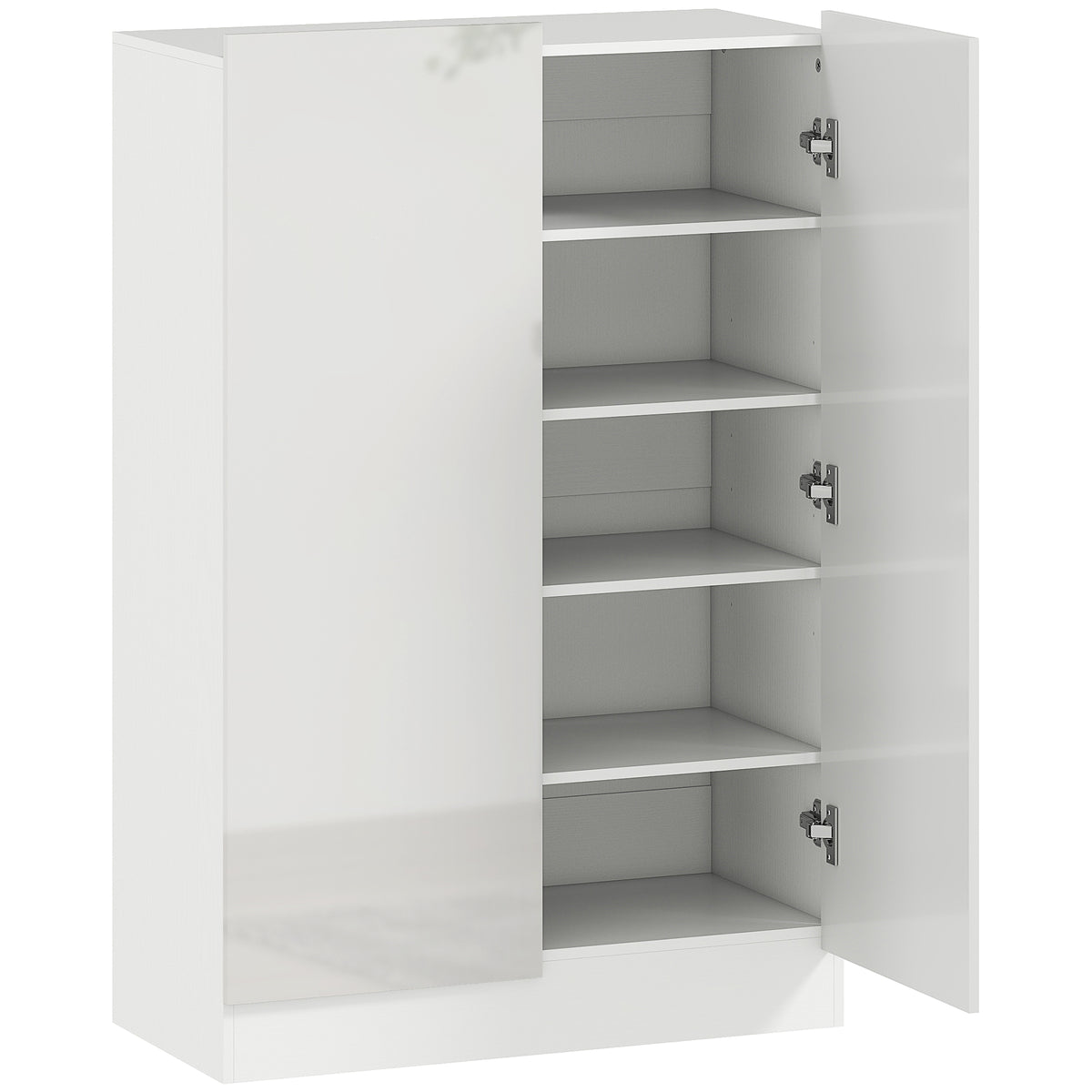 HOMCOM 5-stufiger Schuhschrank für 20 Paar Schuhe, verstellbare Regale, für Eingangsbereich, Flur, Weiß