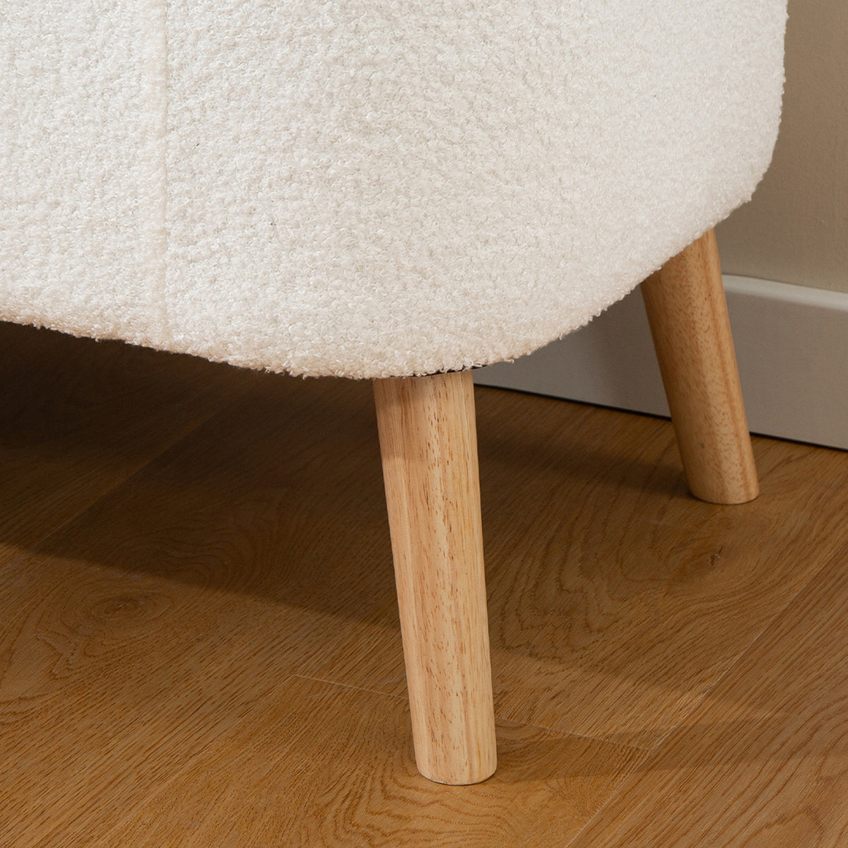 HOMCOM Aufbewahrungsbank, Sitzbank mit 65 L Stauraum, Teddy-Fleece-Stoff, Kautschukholz, 120 x 42 x 45 – Produktabbildung 8